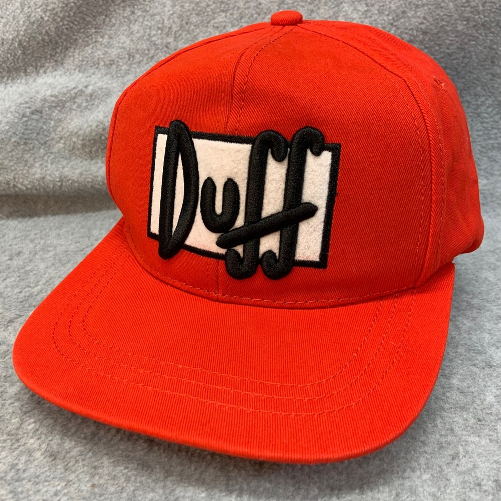 Universal Studios The Simpsons Duff Logo Adult Red Baseball Cap Adjustable OSFM